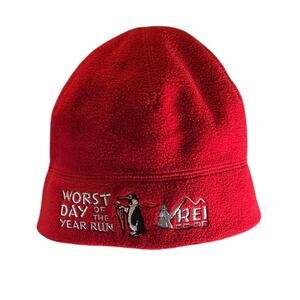 Columbia x REI Co-op Red Beanie Unisex S/M 100% Polyester Soft Knit Hat Winter